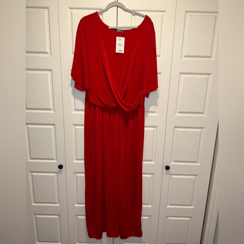 🆕 Elegant Red Maxi Dress - 3XL - NWT